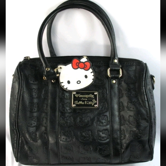 Loungefly Loves Hello Kitty Black Leather Cross Body Purse Bag - Picture 1 of 8